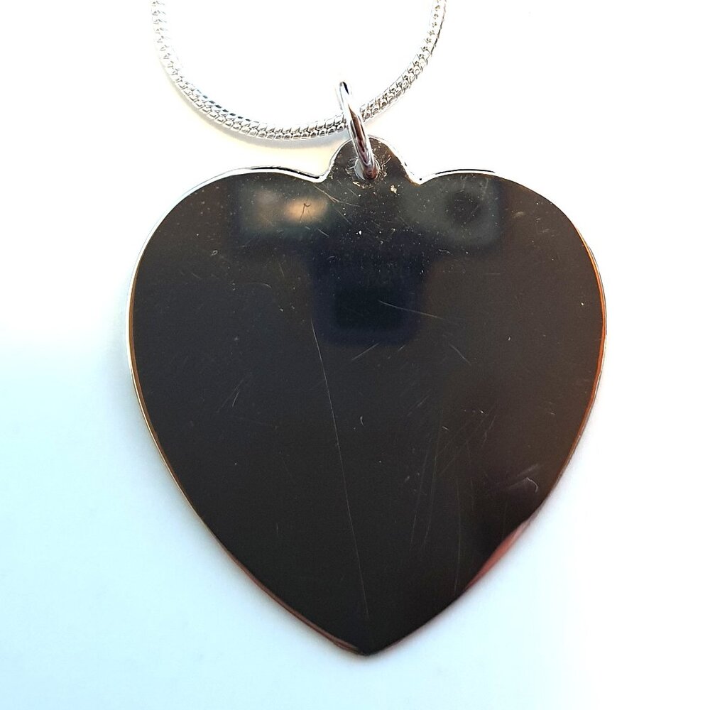 1.25’’ Vintage Sterling Silver Minimalist Heart Pendant with New 22" Chain